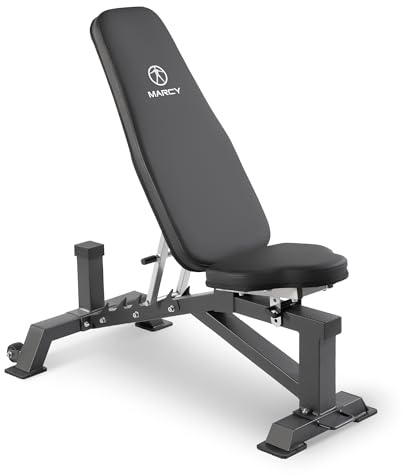 Marcy Deluxe Adjustable Utility Weight Bench for Home Gym Weightlifting and Strength Training SB-8062