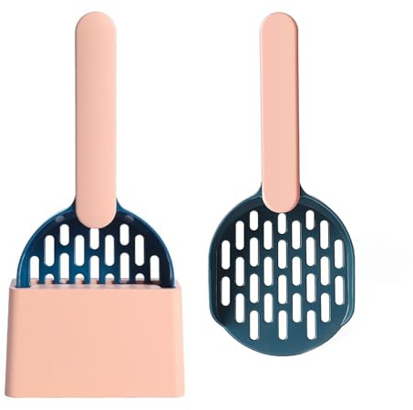 UOPJDD Scatole A Lettiera da Gatto da 1 Pezzi con Base di Base E Pala di Sostituzione da 1 Pezzi, Pala di Pulizia in Plastica, Strumenti per La Pulizia dei Lettiera per Gatti.