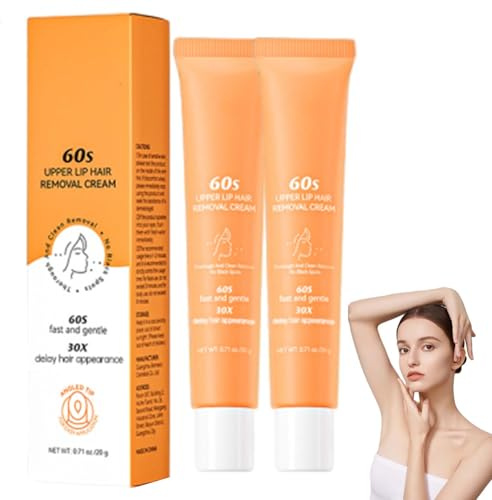 Facial Hair Remover, Hormonal Hair Remover Cream, Flawless Facial Hair Remover For Women, Upper Lip Hair Removal, Gentle & Effective Depilatory Cream (2)