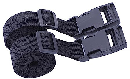 TOVINANNA 2pcs Camping Lashing Straps Nylon Buckle Lashing Belt Outdoor Gear Backpack Tie Black for Tent Cargo Luggage
