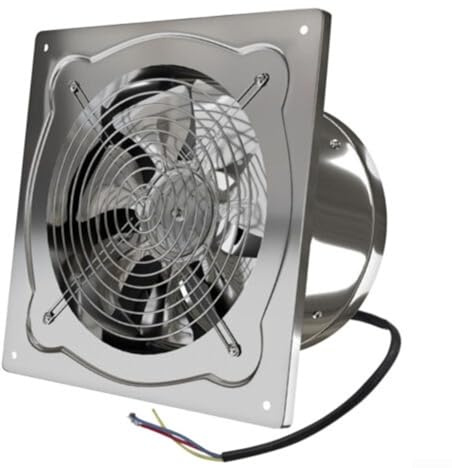HpLive Ventilatore di scarico in acciaio inox, 40 W, montaggio a parete, 600 m³/h, sportello automatico per cucina, bagno, ufficio