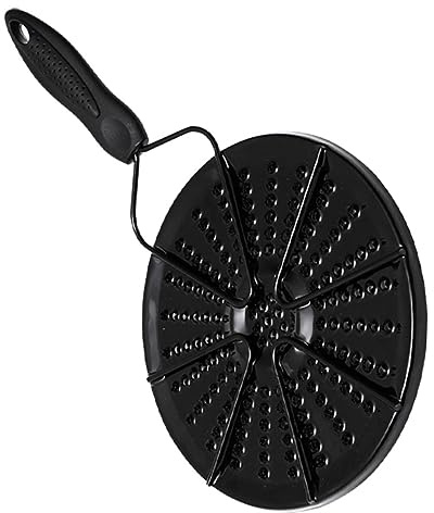 Plaque D'adaptation à Induction en Fer Émaillé Poignée Noire | Diffuseur Thermique pour Gaz et Électrique, Chauffe Uniforme, pour Ustensiles Non Induction, Noir