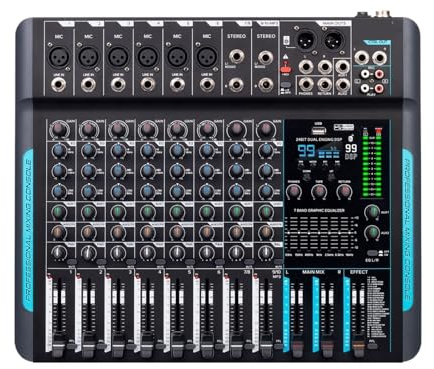 99 Audio-Mixer, DJ-Controller, 10 Kanäle, Reverb-Aufnahme, Mischen Mit Bluetooth, Professionelle Leistung