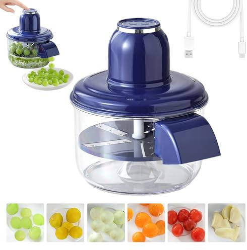 Traubenschälmaschine, Elektrischer Automatischer Knoblauchschäler Maschine, Wiederaufladbare Gemüsemesser Traubenschäler, Fruchthautentferner Schäler Obstschäler für Trauben, Kirschen, Tomaten (B)