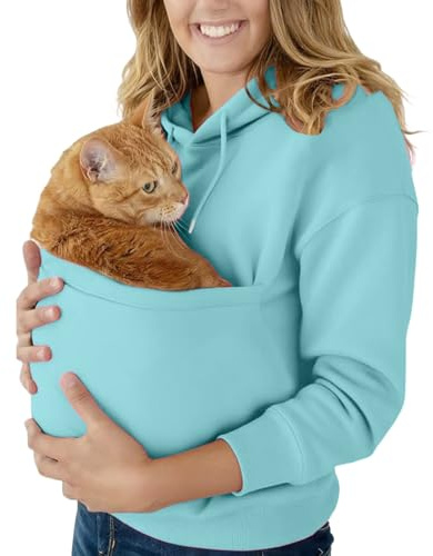 Kapuzenpullover Pulli mit Hundetasche Unisex Haustier-Tragetasche Hoodie Katze Hund Tasche Halter Sweatshirt Top große größen Sweatshirt Beutel Langarm Herbst Winter Hoodie Casual Loose T-Shirt