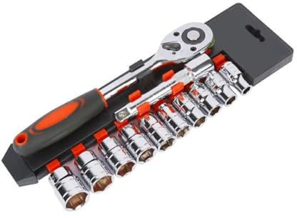 12 Pezzi Set Di Chiavi A Bussola In Acciaio Chiave A Cricchetto Dinamometrica Auto Barca Strumenti Di Riparazione Auto Chiave A Cricchetto Dinamometrica Rapida Chiave Inglese Efficienza Precisione