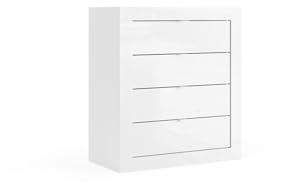 MondoSofa - Commode Moderne à 4 tiroirs en Laque Blanche Brillante, Design Minimaliste et élégant, 70 cm, pour Chambre, Salon ou entrée