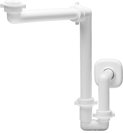 Sifone Lavabo Salvaspazio Attacco 1-11/4 Scarico 32-40 Mm In Polipropilene Bianco