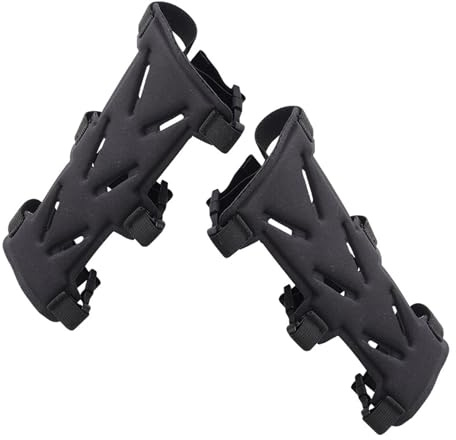 iplusmile Lot de 2 Protège-Bras de Tir à L’Arc Réglables en Tissu Respirant Noir Protection D’Avant-Bras Unisexe Légère et Solide pour Chasse Entraînement et Compétition