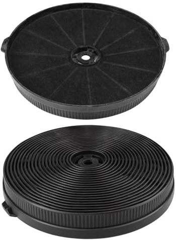 Dargkwn 2 Pièces 17.5x2.5 cm Filtre à Charbon Actif Hotte Aspirante, Circulation D'air Filtre à Charbon Hotte, Circulaire Filtre Actif Compatible avec de Multiples Marques et Modèles de Hottes Cuisin