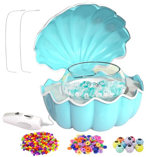 Máquina eléctrica de perlas de concha - Herramienta automática de cuentas DIY Velocidad Ajustable | Fabricante de collares de pulsera de juego de rol, carga USB, spinner de joyas, regalo para niños y