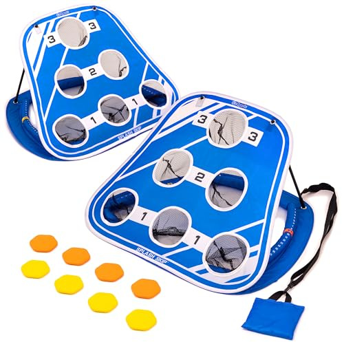 GoSports Splash Skip Versus Floating Pool Cornhole Game - Stone Skipping Swimming Pool Game for Adults & Family - Water Cornhole Game for Pools & Lake