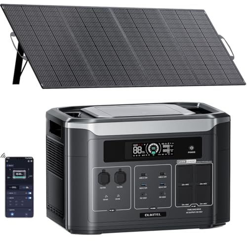 OUKITEL 3200W Generador Solar con Panel 400W, Estacion de Energia Portatil 2048Wh Ampliable hasta 16KWh, Batería LiFePO4, Carga al 80% en 45 min, 16 Puertos, Power Station para Camping, Caravana