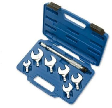 08007025 Kit Chiave Dinamometrica Regolabile 0-75 Nm con Set 6 Forchette 17-29 mm