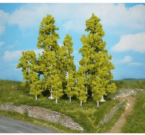 HEKI 1138 Birkenbäume, 6 Stück, Höhe 5,5 cm, Mehrfarbig