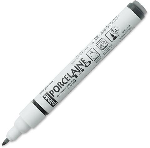 Pebeo - Pennarello per Porcellana 150, con Punta fine, Colore: Nero-Antracite