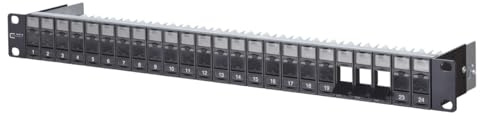 METZ CONNECT Keystone 19 Zoll Modulträger 1HE, 24 Port unbestückt, geschirmt, schwarz