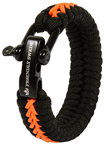 The Friendly Swede Paracord Survival armband med mikrosnöre – justerbar storlek (orange medium)