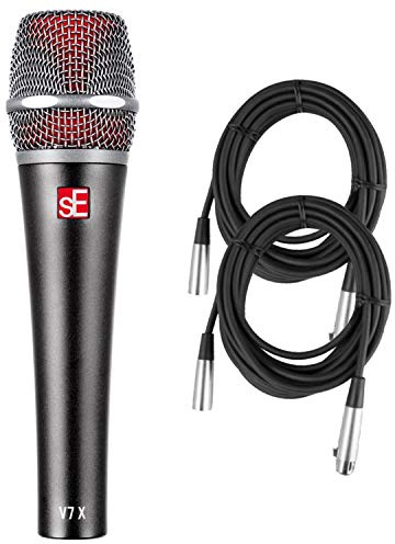 sE Electronics V7x Supercardioid Dynamic Instrument Microphone with 2 XLR Cables