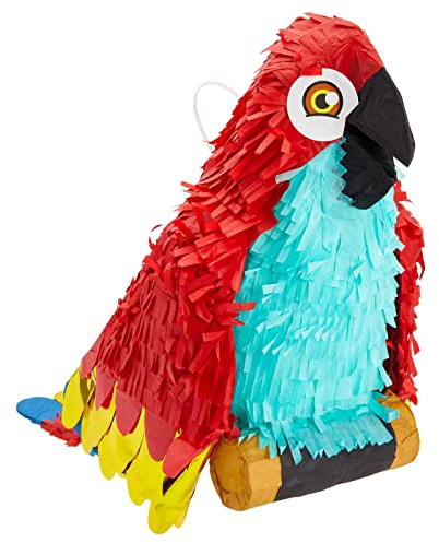 Pequeña Piñata de Loro para fiestas de Piratas en cumpleaños, 37 cm x 35 cm x 15,2 cm