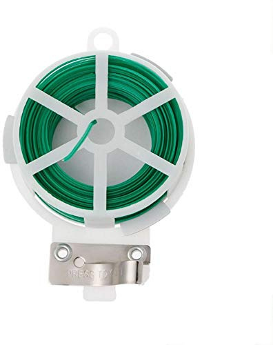 Garden Plant Ties, 3PCS 50mm Mutipurpose Tie Wire with Cutter for Gardening,Home, Office,Multipurpose（Green）