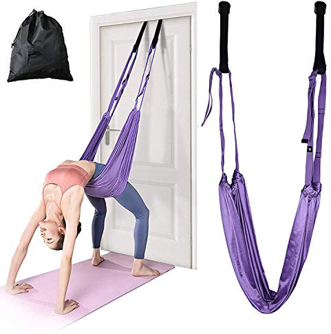 KimDaro Correa elástica para cintura y espalda, banda de yoga para fitness, entrenamiento de estiramiento de piernas, estirador de yoga, correa de inversión dividida para fitness, baile, ballet,