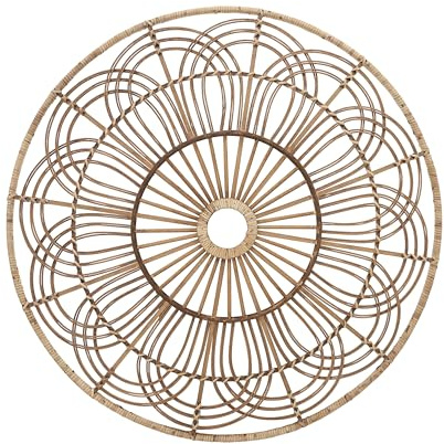 Wicker Round Accent – Boho Wall Decor for Living Room & Bedroom, Woven Rattan & Bamboo Wood Home Decor, Boho Basket Wall Hanging, Bohemian Art, Indoor/Outdoor Use - 36, Brown