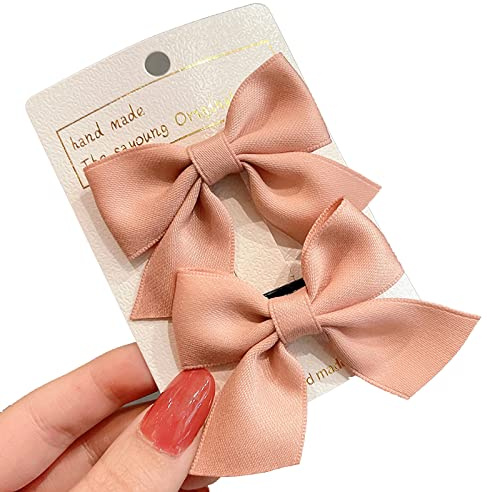 2 Stück Schleifen-Haarspangen, Haarspange Haarschleifen Mädchen, Rutschfeste Krokodil-Haarspangen, Haarschmuck, Mode, Mädchen, Haarschmuck, Frauen, Weihnachten, Hochzeit, Geburtstag (Pink)