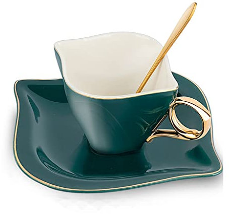 ZOGBX Tazze di Ceramica Servizio da tè,Set di tazzine e piattini in Bone China,Vintage Servizio da tè in Porcellana Floreale,Fiore Tazza di tè for la Scuola di Viaggio for Ufficio a Campeggio
