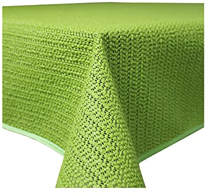 Gartentischdecke Outdoor rechteckig wetterfest wasserabweisend rutschfest abwischbar PVC Weichschaum Tischdecke für Garten, Balkon, Terrasse und Camping (Grün, 130 x 160 cm)