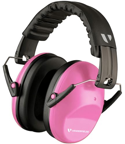 Vanderfields Auriculares con cancelación de ruido prémium Protección auditiva con reducción de sonido de amplio espectro de 29 dB a 2000 Hz - Adultos + adolescentes - Rosa doble