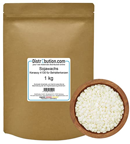 Sojawachs Kerasoy 4130 für Behälterkerzen 1kg Kerzenwachs zu gießen