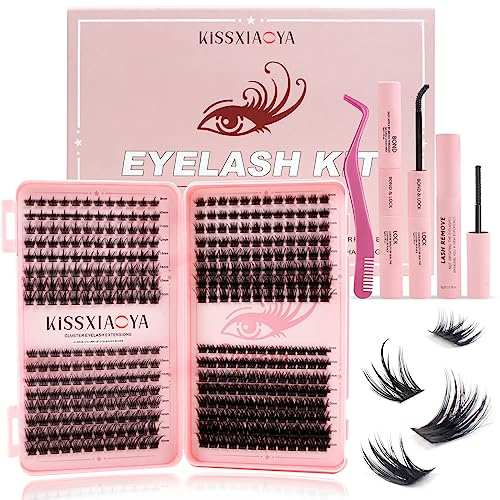Cluster Eyelashes Extension 4 Different Style Lash Diy Individual Eyelash EXtension at Home (Mix 9-16mm, Eyelashes Book Kit)