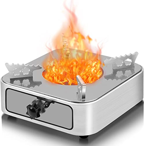 Mini Réchaud à Alcool Portable, Brûleur à Alcool Camping, Camping en Intérieur Extérieur, Cuisinière à Alcool, Réchaud à Alcool en Acier, pour Randonnée Barbecue Trekking