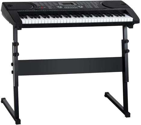 McGrey EK-6100 Keyboard Safety Fix Set - Einsteiger-Keyboard mit 61 Tasten - 255 Klänge und Begleitrhythmen - Inklusive Netzteil, Notenhalter und Mikrofon