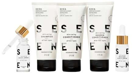 SEEN Discovery Kit - Fragrance Free - Non-Comedogenic Hair Set- Dermatologist-Developed - Safe for Sensitive, Eczema & Acne Prone Skin