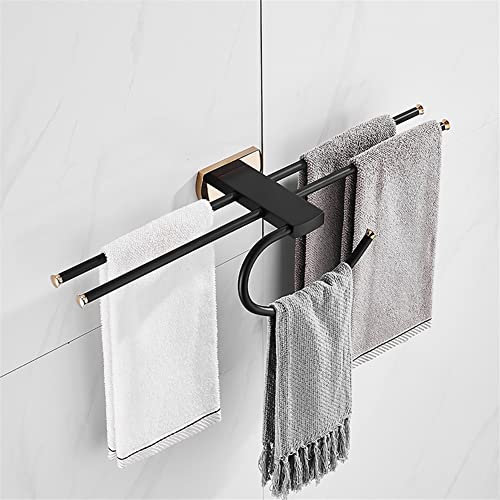 Generisch Handtuchhalter aus schwarzem Gold, kreativer Handtuchhalter aus Kupfer, Handtuchhalter, Toilettenpapierhalter, Handtuchhaken für Bademäntel, Badezimmer-Hardware-Set, Badezimmer-Har
