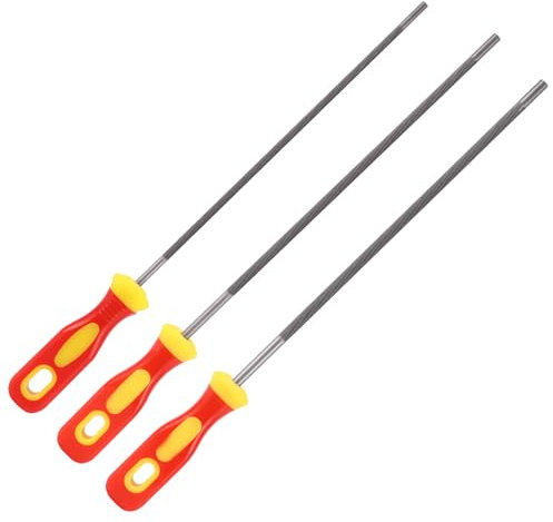 EASONGEE 3pcs Chainsaw File, Round Chainsaw Chain Sharpening Files, Professional Chainsaw Sharpener, Chain Saw Sharpener File with Non-slip Handle for Chainsaw Chain, 3 Sizes 4mm/4.8mm/5.5mm