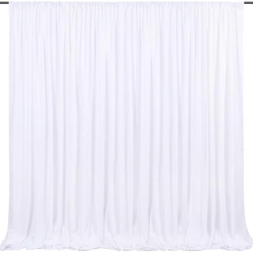 2 Pack White Curtain Backdrop 150x300 cm Background Curtain for Wedding Bridal Shower Birthday Graduation School Party Decoration