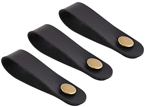 JEWEDECO 3stücke Kopfgurthalter Für Gitarrenhals Gitarrengurt-clip Ledergitarrengurt-adapter Passend Für Akustik Gitarren Ukulele Bass Ohne Schnurbindung Schwarz