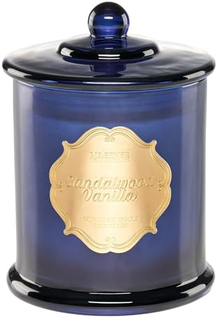 M&SENSE Sandelträ & Vaniljdoftande sojaljus - Naturligt långbrinnande relaxljus (360g, 75 timmar) Stark doft för avslappning