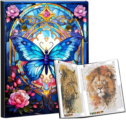Bellatoi Aufbewahrungsmappe für Diamant-Malerei, Diamant-Malalbum, A3 Schmetterling, A3, Mehrfarbiges Album