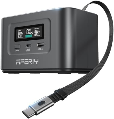 AFERIY 145W Tragbare Powerstation, 99.2Wh/31000mAh | Dual USB-C PD3.0 Schnellladung, kompakt und mit einer Hand tragbar, Solar, Ideal für Reisen, Camping & Notfälle