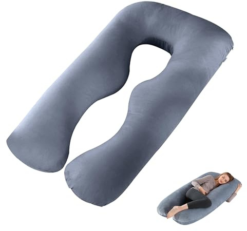 MAGIC SELECT Almohada de Embarazo, Cojín Ergonómico para Embarazada, Cojín para Dormir de Lado con Forma de U, Soporte para Vientre, Espalda y Piernas, Lavable, Ideal para Maternidad y Lactancia.