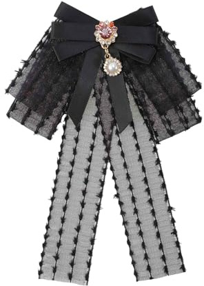CAPASTEC Schleifenbrosche für Damen, vorgebundene Krawatte, Geschenk für Partys, Hochzeiten und Weihnachten, Zeremonienschleife aus Spitze