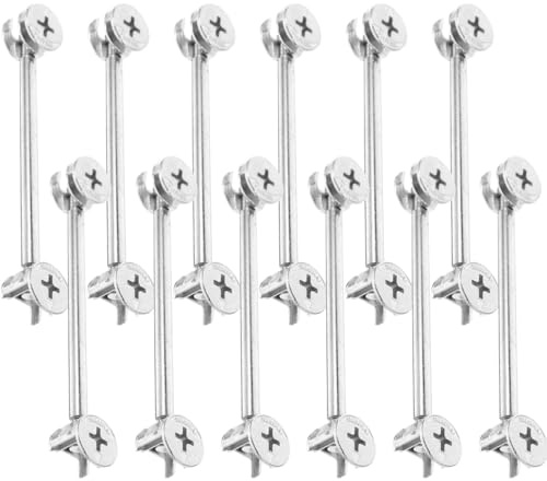 MAGICLULU 20 Sets Furniture Cam Fittings Kit with Dowels Double-ended Rod Connectors for Cabinet Assembly Zinc Alloy Fasteners for Kitchen Storage and Wardrobe Installation