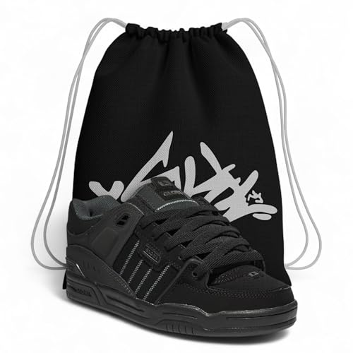 Scarpe da Skateboard – Scarpe Globe Fusion Black Night da Ginnastica Unisex Skate – Sneakers Resistenti con Sacca Abbinata (Sistema Taglie Calzature EU, Adulto, Numero, Larga, 43)