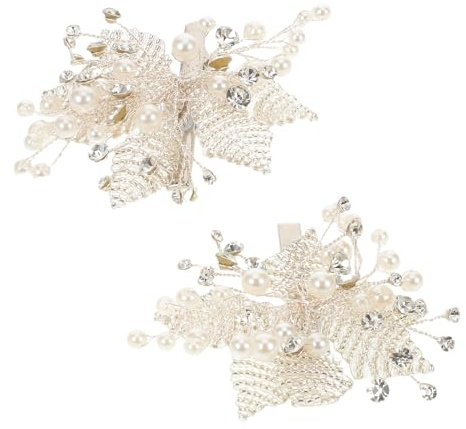Healeved 2 Piezas Pinzas Cabello de Novia de Imitación de Gemas Accesorios con Diseño de Flores para Bodas para Fiestas de Compromiso y Ceremonias de Boda