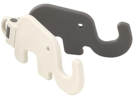 Mini Elephant Mobile Phone Stand,Elephant Dual Folding Cell Phone Stand,Portable Smartphone Holder,Backpack Pendant Key Ring(grey white)