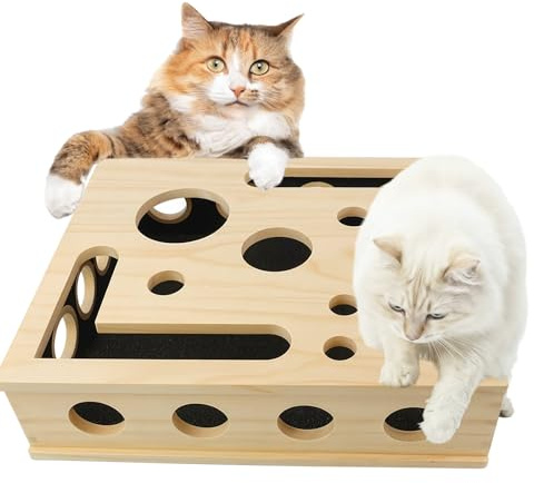 Kratzbrett Spielzeug, Kratzbretter Katze Mit Schleifpapier, Katzenspielzeug Selbstbeschäftigung Gehirnleistung Steigern Bekämpft Langeweile Speziell Entwickelt für Scharfe Katzenkrallen
